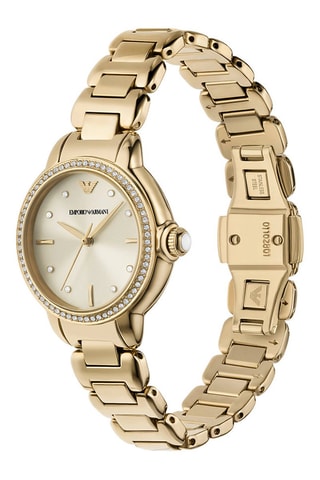 Reloj de cuarzo de acero - Dorado