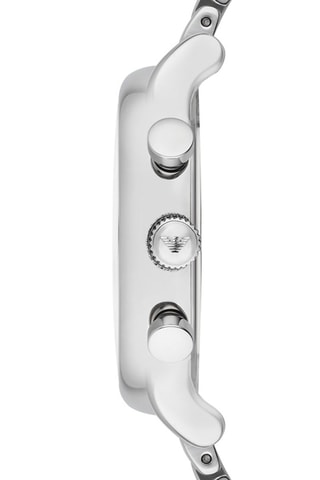 Reloj de cuarzo de acero - Cronógrafo - Plateado y negro