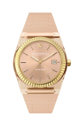 Reloj de cuarzo de silicona WP4 - Blanco y turquesa