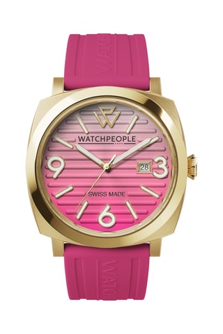 Reloj de cuarzo de silicona - Rosa y dorado
