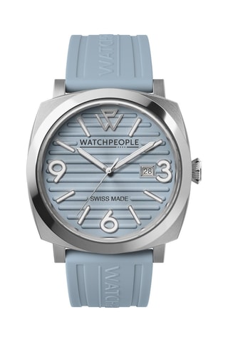Reloj de cuarzo de silicona - Azul y plateado