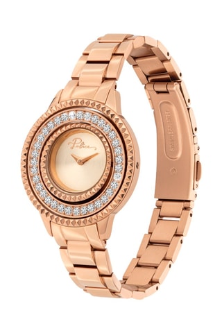Reloj de cuarzo chapado en oro rosa
