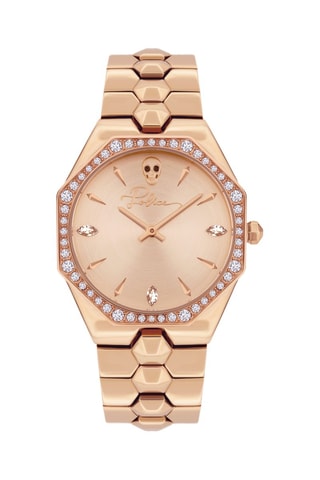 Reloj de cuarzo bañado en oro rosa