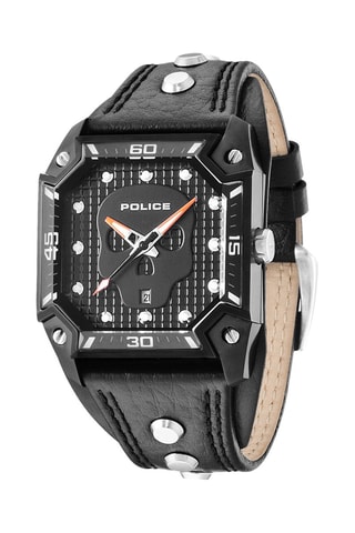 Reloj de cuarzo de piel - Negro