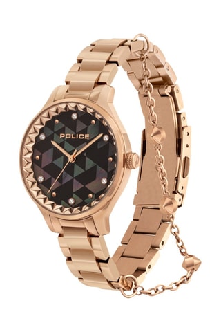 Reloj de cuarzo de acero - Rosa dorado y negro