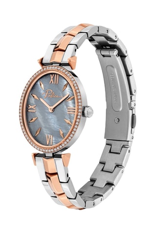 Reloj de cuarzo de acero - Plateado y rosa dorado