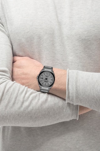 Reloj de cuarzo de acero - Plateado