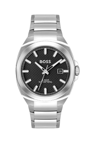 Reloj de cuarzo de acero - Plateado y negro