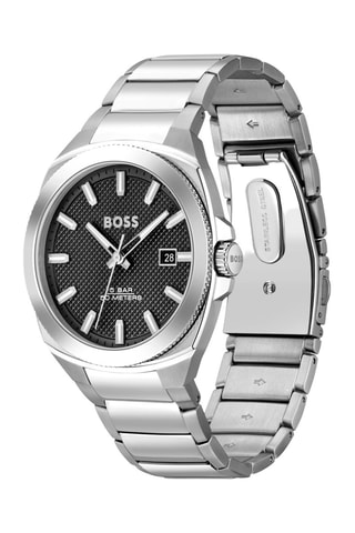 Reloj de cuarzo de acero - Plateado y negro