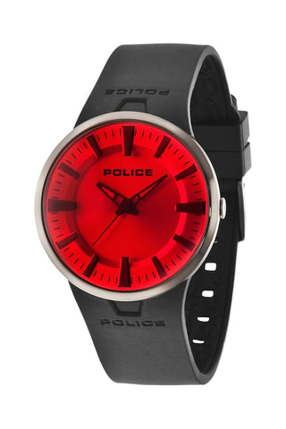 Reloj de cuarzo de caucho - Negro y plateado