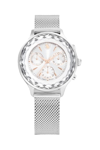 Reloj de metal y acero - Cronógrafo - Plateado