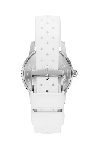 Reloj automático de caucho - Blanco y plateado