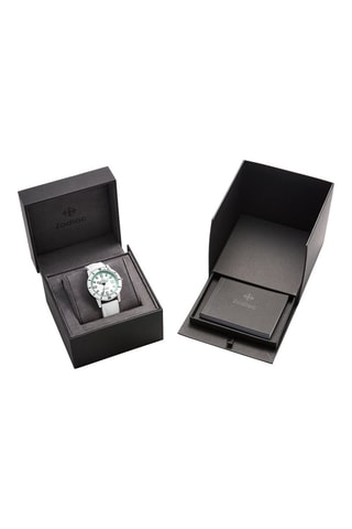 Reloj automático de caucho - Blanco y plateado