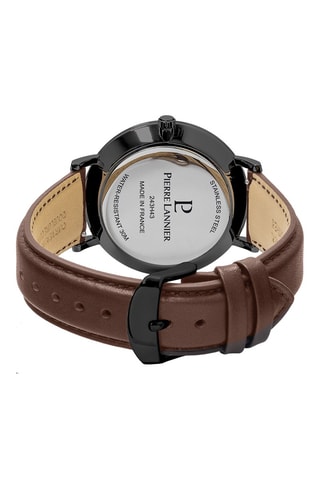 Reloj de cuarzo de piel - Marrón y gris
