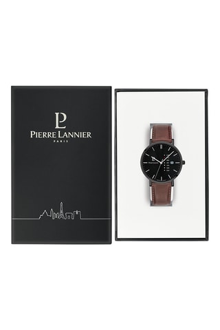 Reloj de cuarzo de piel - Marrón y gris