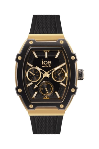 Reloj de cuarzo de silicona ICE Boliday - Negro y dorado