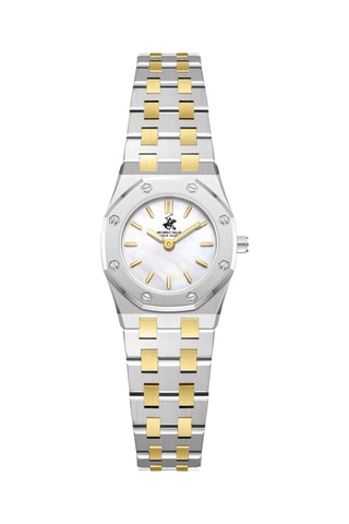 Reloj de cuarzo de metal y chapado en oro amarillo