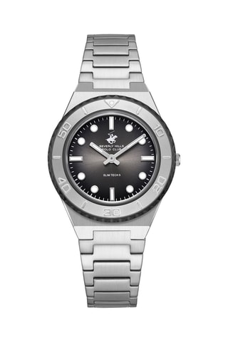 Reloj de cuarzo de metal - Plateado y negro
