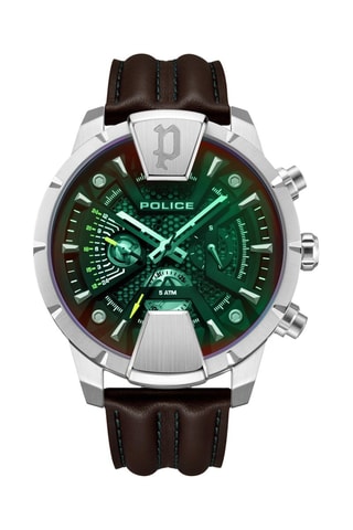 Reloj de cuarzo de piel - Marrón y plateado