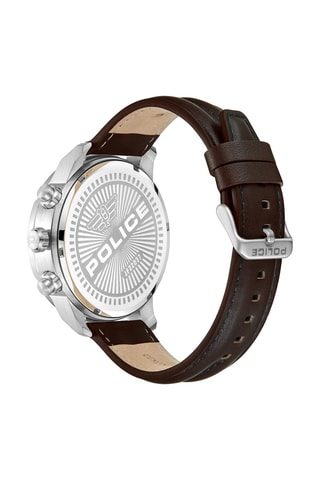 Reloj de cuarzo de piel - Marrón y plateado