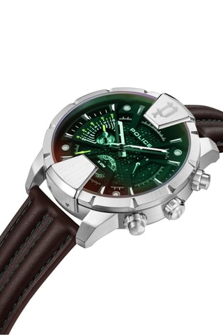 Reloj de cuarzo de piel - Marrón y plateado