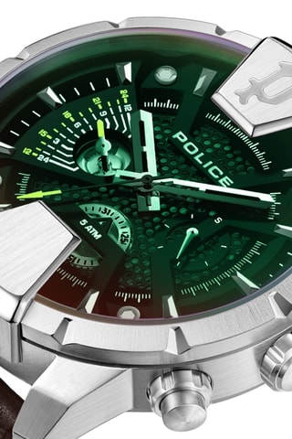 Reloj de cuarzo de piel - Marrón y plateado