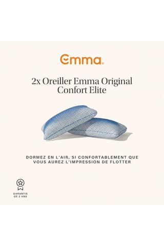 2 oreillers Orignal Confort  Elite - Moelleux - Blanc
