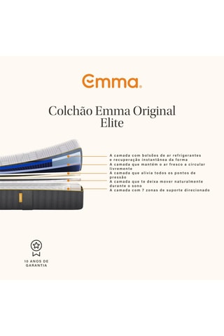 Colchão de molas Hybride Original Lite - Espessura 27 cm - Médio - Emma