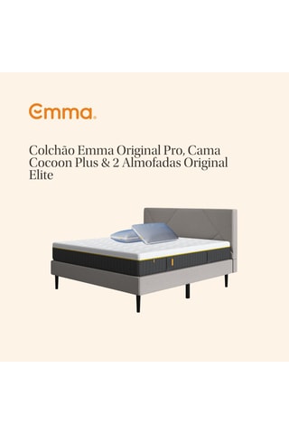 Cama Cocoon Plus, colchão Original Pro e 2 almofadas Adapt Elite - Espessura 27 cm – Firme
