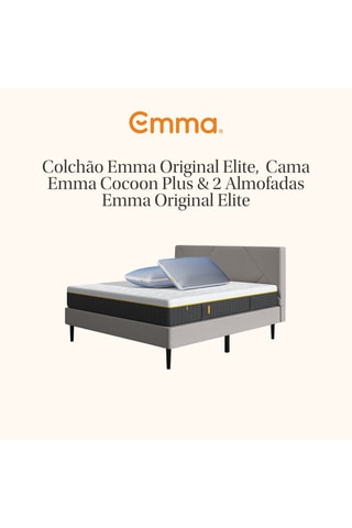 Cama One Cocoon Plus, colchão Original Elite e 2 almofadas Original Elite - Espessura 27 cm – Firme