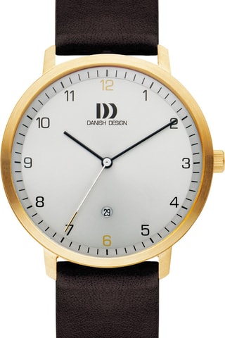 Reloj de cuarzo de piel - Marrón y dorado