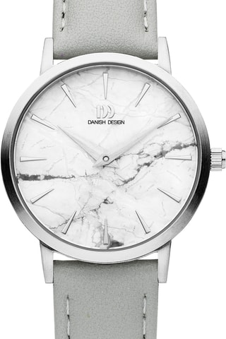 Reloj de cuarzo de piel Shanghai - Gris y plateado