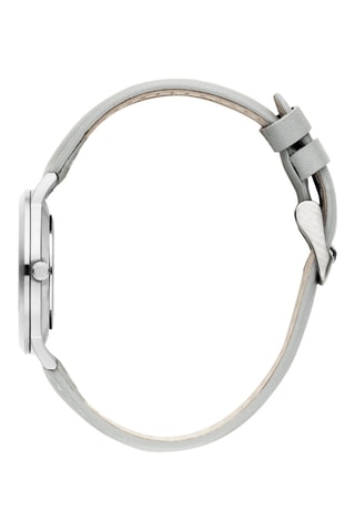 Reloj de cuarzo de piel Shanghai - Gris y plateado