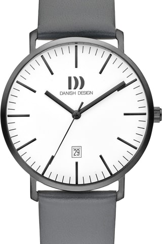 Reloj de cuarzo de piel Hudson - Gris