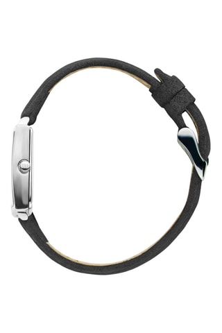 Reloj de cuarzo de piel Miami - Negro y plateado