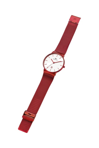 Reloj de cuarzo de acero Tåge - Rojo