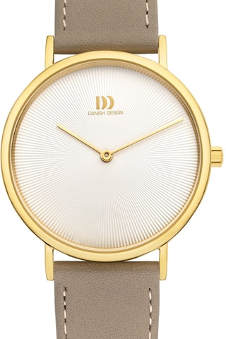 Reloj de cuarzo de piel Marilyn - Beige y dorado