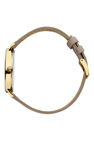 Reloj de cuarzo de piel Marilyn - Beige y dorado