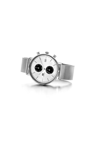 Reloj de cuarzo de acero de eslabones Koltur - Cronógrafo - Plateado