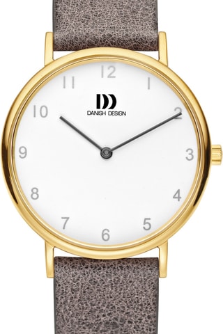 Reloj de cuarzo de piel Sydney - Marrón y dorado