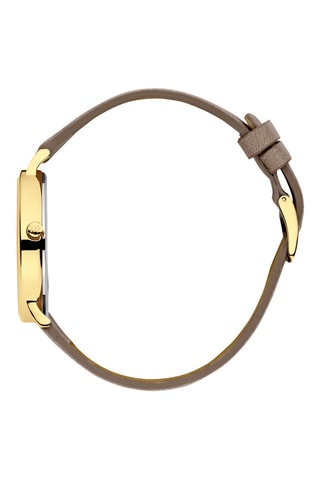 Reloj de cuarzo de piel Sydney - Marrón y dorado