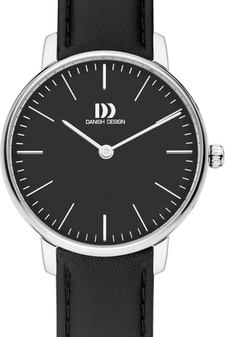 Reloj de cuarzo de piel Koltur - Negro y plateado