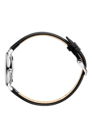 Reloj de cuarzo de piel Koltur - Negro y plateado