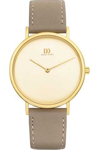 Reloj de cuarzo de piel Marilyn - Beige y dorado