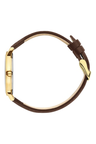 Reloj de cuarzo de piel London - Marrón y dorado