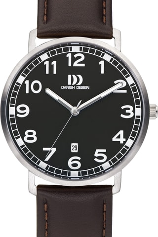 Reloj de cuarzo de piel - Marrón y plateado