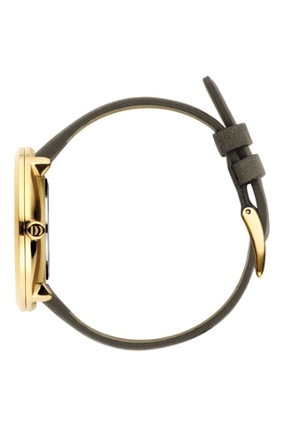 Reloj de cuarzo de piel - Gris y dorado