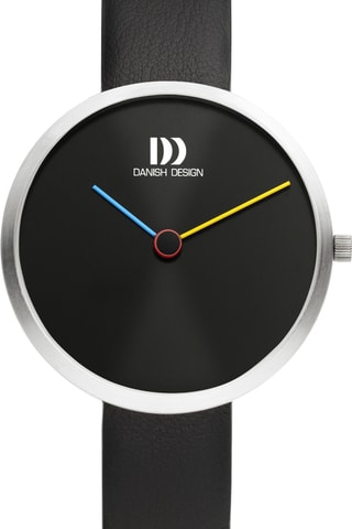 Reloj de cuarzo de piel Centro - Negro y plateado