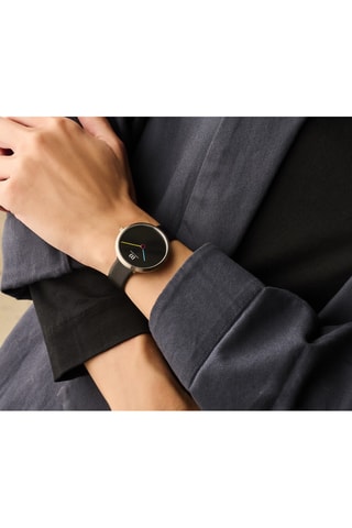 Reloj de cuarzo de piel Centro - Negro y plateado