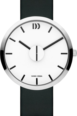 Reloj de cuarzo de piel Wink - Negro y plateado